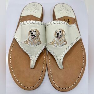 Jack Rogers Golden Retriever Yellow Labrador Embroidered Sandals